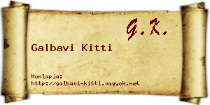 Galbavi Kitti névjegykártya